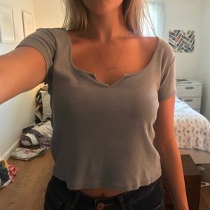 Grey-Blue Brandy Melville/John Galt Crop Top